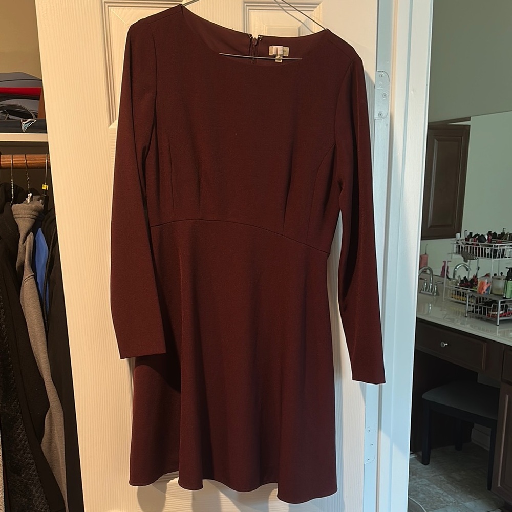 Elegant Burgundy Dress